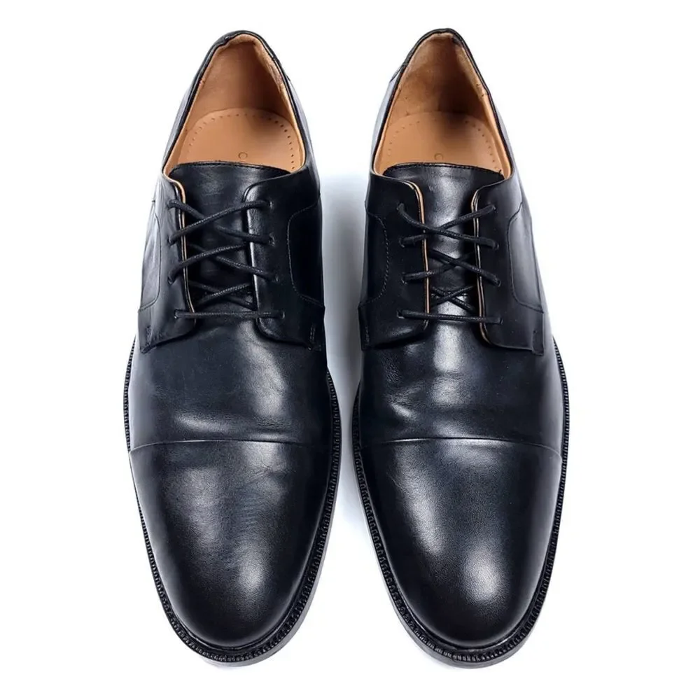 NEW Cole Haan Warren Classy Black Calfskin Leather Cap Toe Oxford Dress Shoes